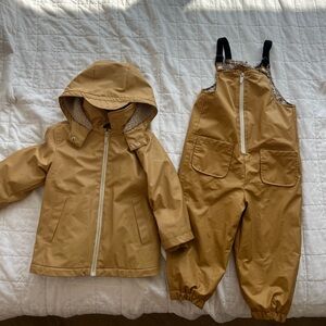 Zara rubberized jacket and overall set